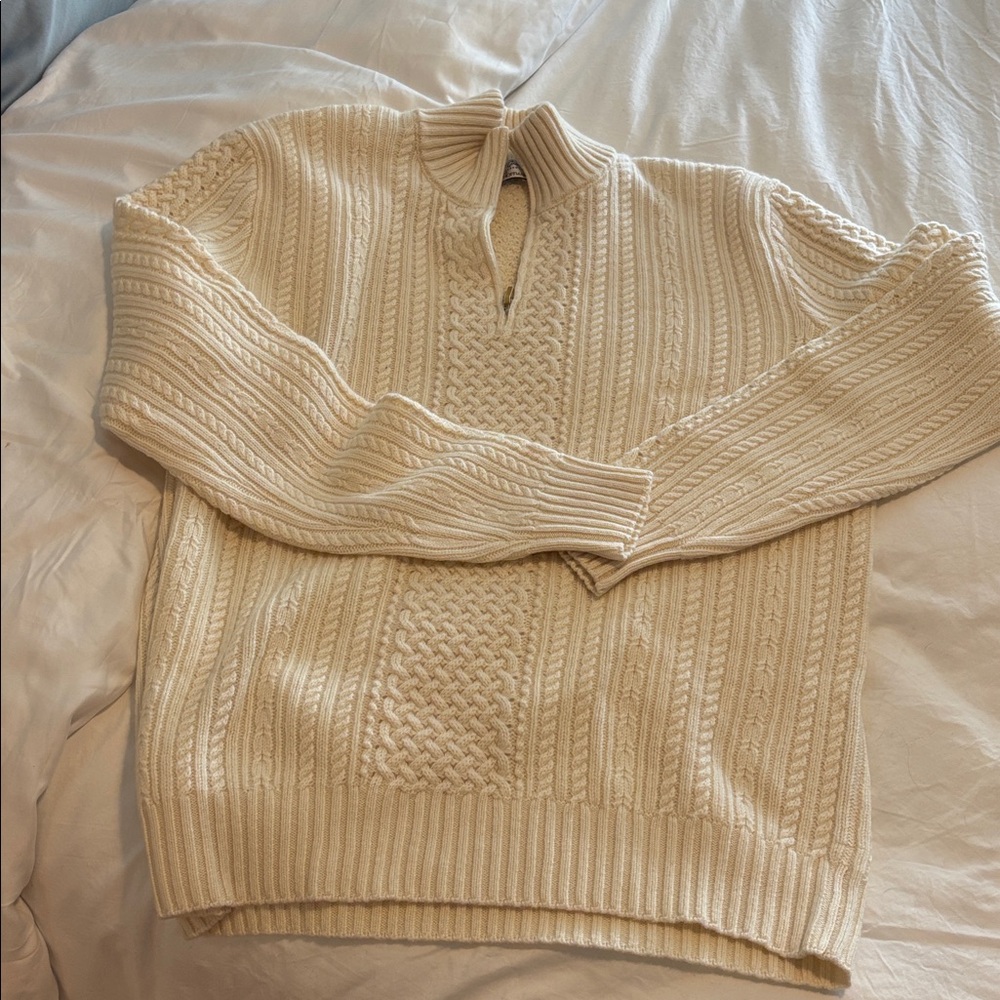 Cream Cable Knit Sweater RICHARD GRAND